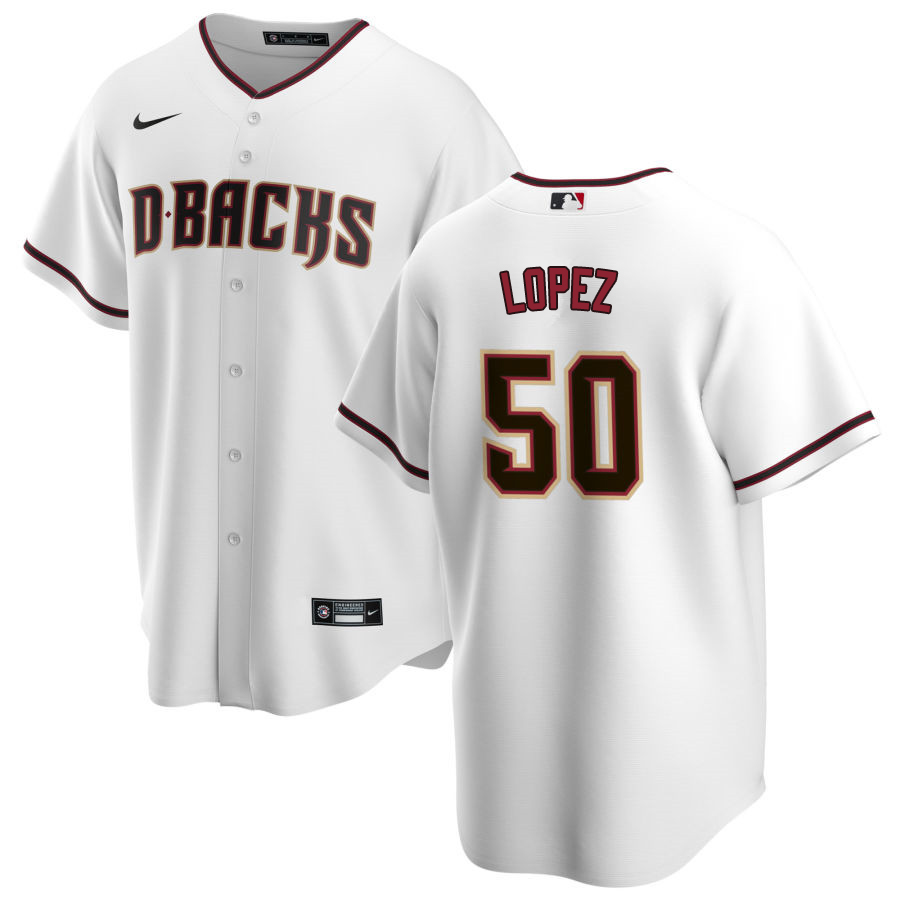 Nike Men #50 Yoan Lopez Arizona Diamondbacks Baseball Jerseys Sale-White